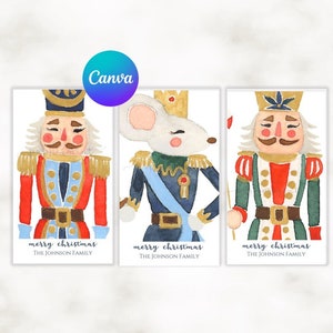 Christmas Nutcracker Perzonalized  tags | Merry Christmas tags| DIY name tags |  Editable template in CANVA