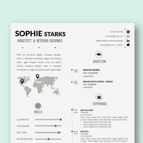 Power Point Resume Template Etsy Power Point Resume Template Etsy