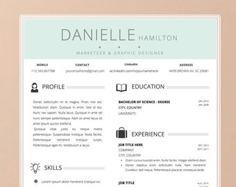 Teacher Resume Template for Word & Pages: Elegant CV Design
