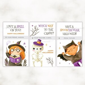 Halloween Tags | Set of 5 Halloween tags | Printable Halloween Treat Favor tags | DIY name tags |  Editable template in Microsoft Word