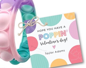 Valentines Pop It Gift Tags, Personalized Pop it Tag, Teacher School Gifts tag, Happy Valentine, Pop It, INSTANT DOWNLOAD