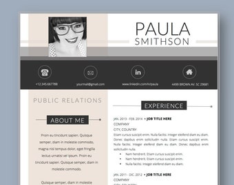 Modern Resume Template with Cover Letter for Word (Instant Download)