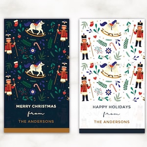 Happy Holidays Nutcracker Tags | Merry Christmas Nutcracker tags | Happy Holidays tags |  Editable template in CANVA and in Microsoft Word
