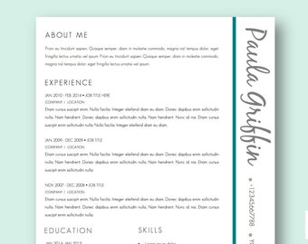 Modern Resume Template & Cover Letter for Word (Instant Download)