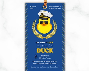 Custom Cruise Duck Tags: Printable Game, Editable in Canva (Digital Download)