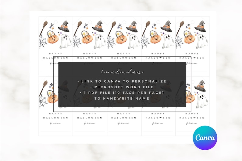 HALLOWEEN TAGS
Easy to edit. You can change all text, in CANVA,  Microsoft Word o personalize with your handwritting.