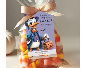 DCL Halloween on the High Seas Gift Tags - FIsh Extender Printable Disney cruise,  Editable in CANVA and PDF Instant Download
