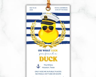 Custom Cruise Duck Tags: Printable Game, Editable in Canva (Digital Download)