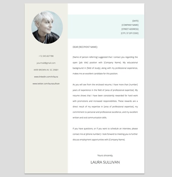 Plantilla Para Cv Y Cover Letter Para Word Etsy