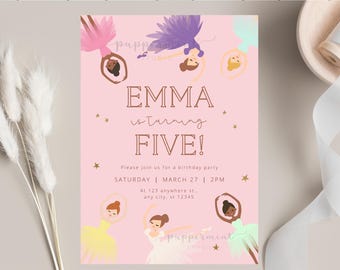 Ballerina Birthday Invitation, Pink Tutu Party Invite (5x7, Mobile)