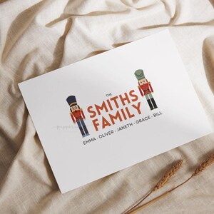 Nutcracker Family Cards | Printable Christmas Nutcracker Tags |  Editable template in CANVA
