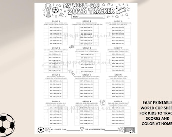 World Cup 2026 Printable Tracker for Kids, Goal sheet 2026