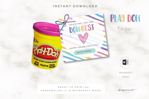 Playdoh Valentines Printable Valentine Cards Non-candy