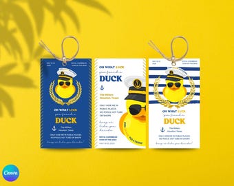 Cruise Ship Duck Tags: Printable Rubber Duck Game (Editable in Canva)