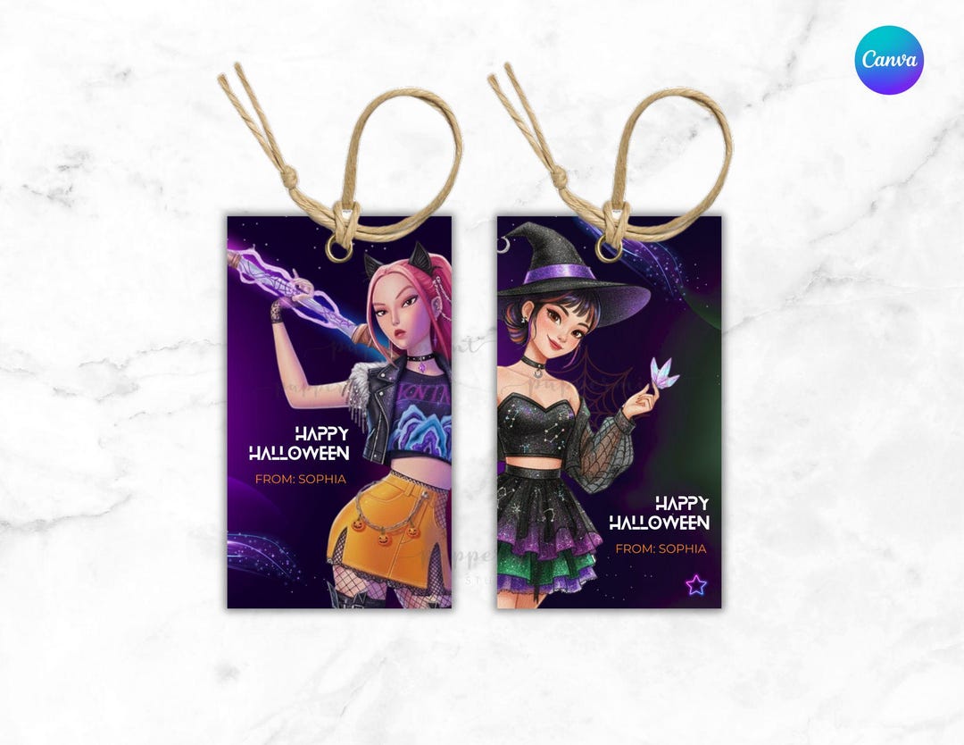 Demon Hunters Halloween Tags, KPOP Demon Hunters Huntr/x Halloween Gift ...