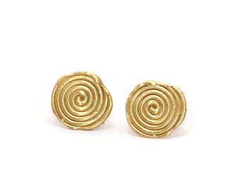 Handmade 14K Solid Gold Spiral Earrings
