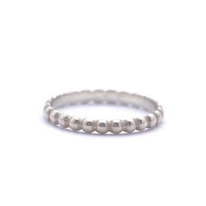 Delicate Sterling Silver Ball Ring, Minimalist Silver Bead Ring, Handcrafted Sterling Silver Ball Ring, Silver Sphere, Ball Stacking Ring
