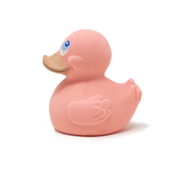 Natural rubber Duck Pink | Bath & Teether Toy | Baby Toy | New Baby Gift | Baby Toy 0 months | Soother | For 1 year