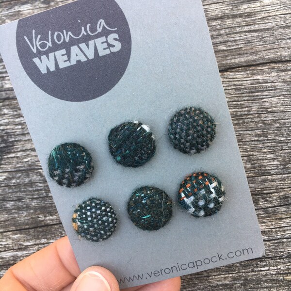 Fabric covered button | handwoven