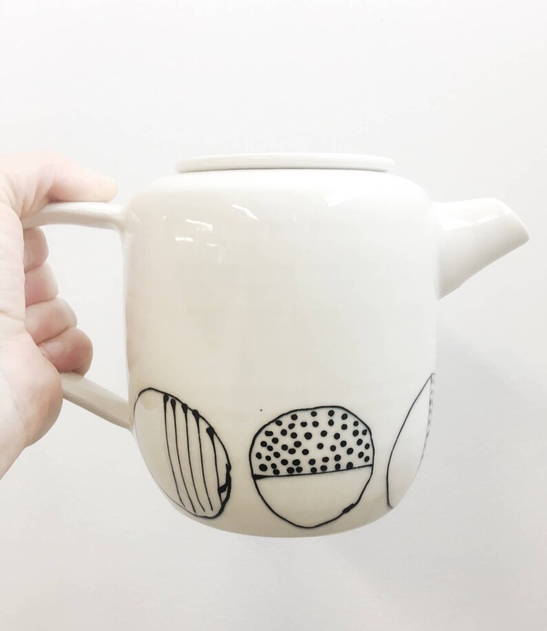 Modern ceramic teapot handmade porcelain Simple design Etsy