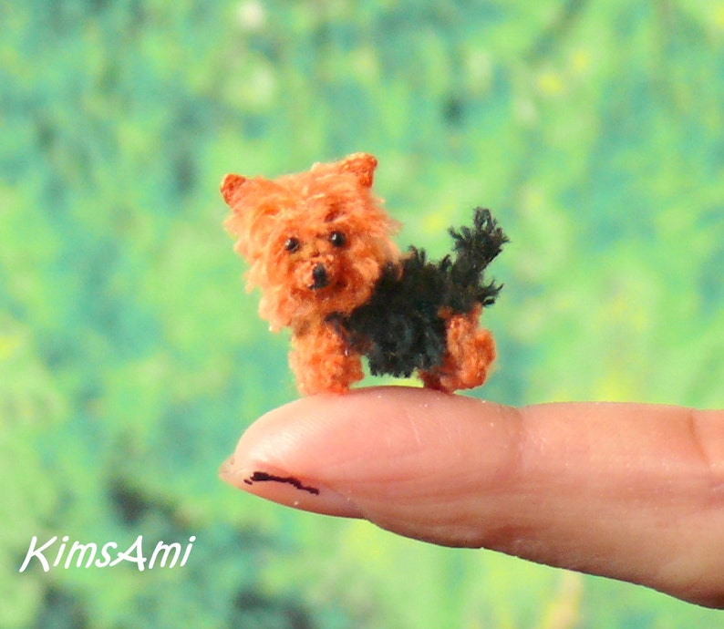 Mini Amigurumi Yorkshire Terrier Brown Black Comes With Etsy