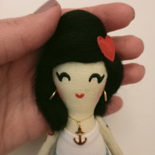 Amy Winehouse Doll. Cloth Doll. Art Doll. Icon Doll.