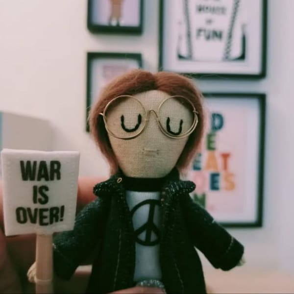 John Lennon Mini Icon Doll. Approx. 17cm tall