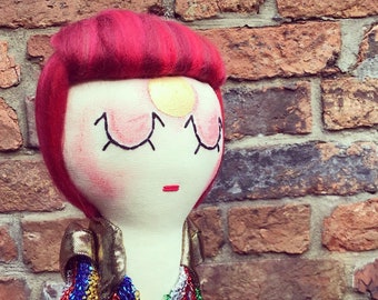David Bowie Ziggy Stardust Heirloom Doll, with golden orb make up.