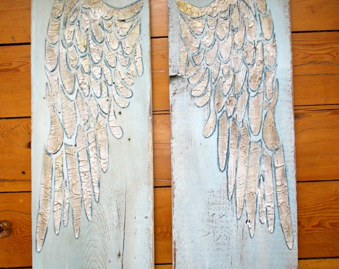 Angel Wing Wall Decor Wings Large Angel Wings Carved Angel Etsy