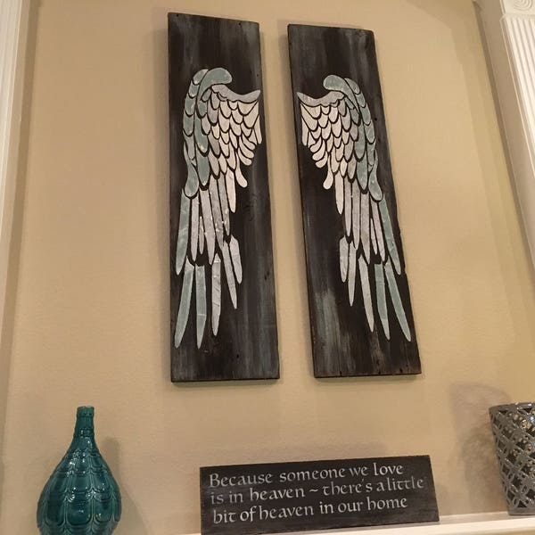 Wall Decor, Angel Wings, Large Angel Wings, Angel Wing Wall Art, Wood Angel Wings, Recycled Wood, Distressed Wood Sign, Home Decor, Wall Art