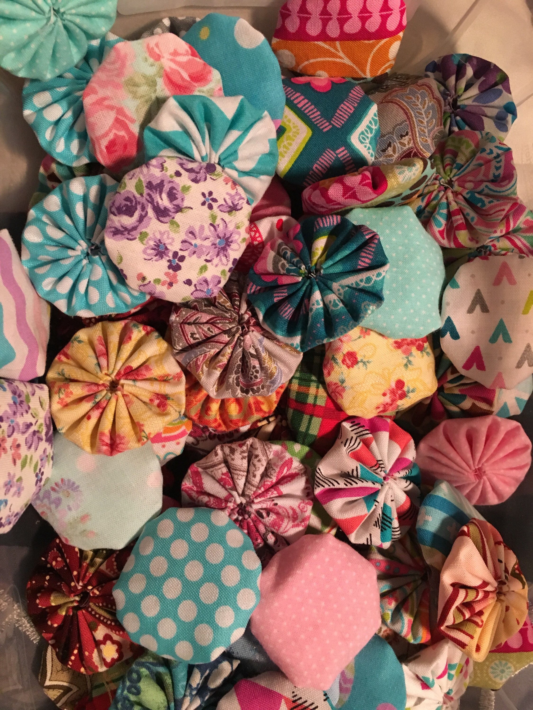Fabric YoYo Grab Bags Craft Yoyos YoYo Embellisments Etsy
