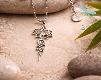 Lotus flower pendant necklace.