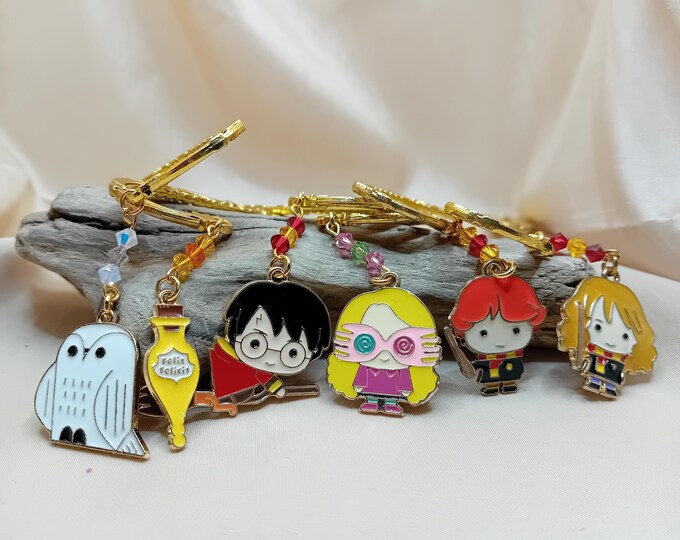 Bookmark with Swarovski crystals and pendants inspired by Harry Potter