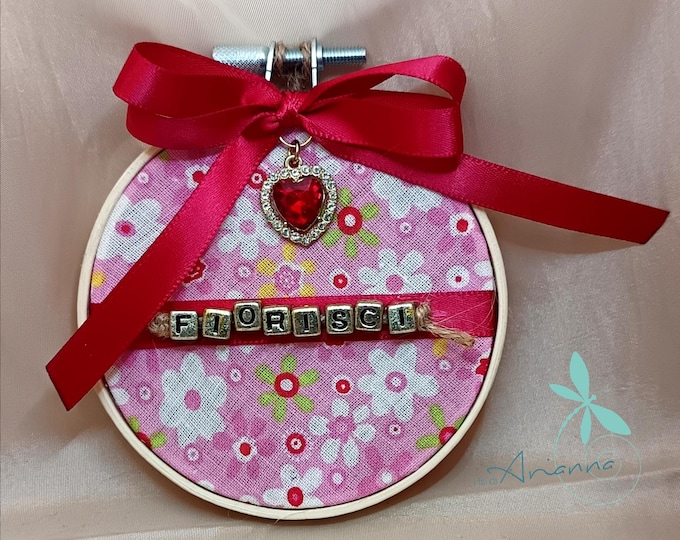 Fabric picture with wooden frame "Flower".