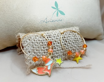 Fox Star hoop earrings