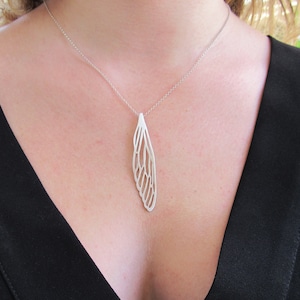 Fairy Wing Necklace, Dragonfly Wing Necklace, Mother of the Bride Gift, Sterling Silver Necklace