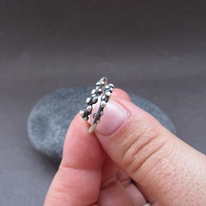 Dots Ring, Dainty Dot Ring, Chunky Silver Ring, Delicate Silver Ring