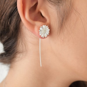 Ear Jacket Earrings, Daisy Earrings