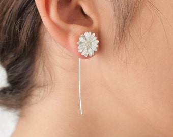 Ear Jacket Earrings, Daisy Earrings