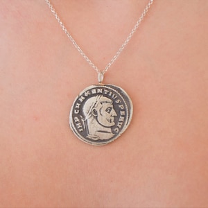 Romeinse muntketting, munthanger, hanger voor mannen, Valentijnsdagcadeau voor vriend