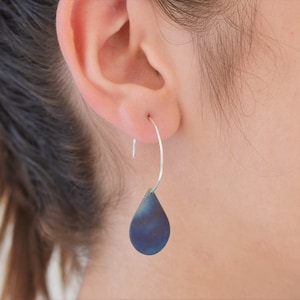 Royal Blue Titanium Hoops Earrings