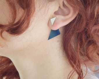 Chaqueta de oreja triangular, pendientes delanteros traseros