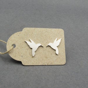 Puces d'oreilles en argent Colibri image 7