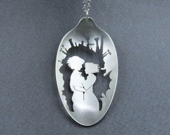 Collana Il castello errante di Howl: gioielli in argento sterling con cucchiaio anime