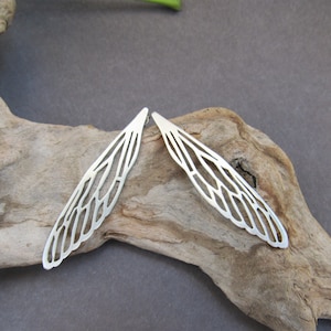 Silver Dragonfly Earrings, Angel Wing Earrings