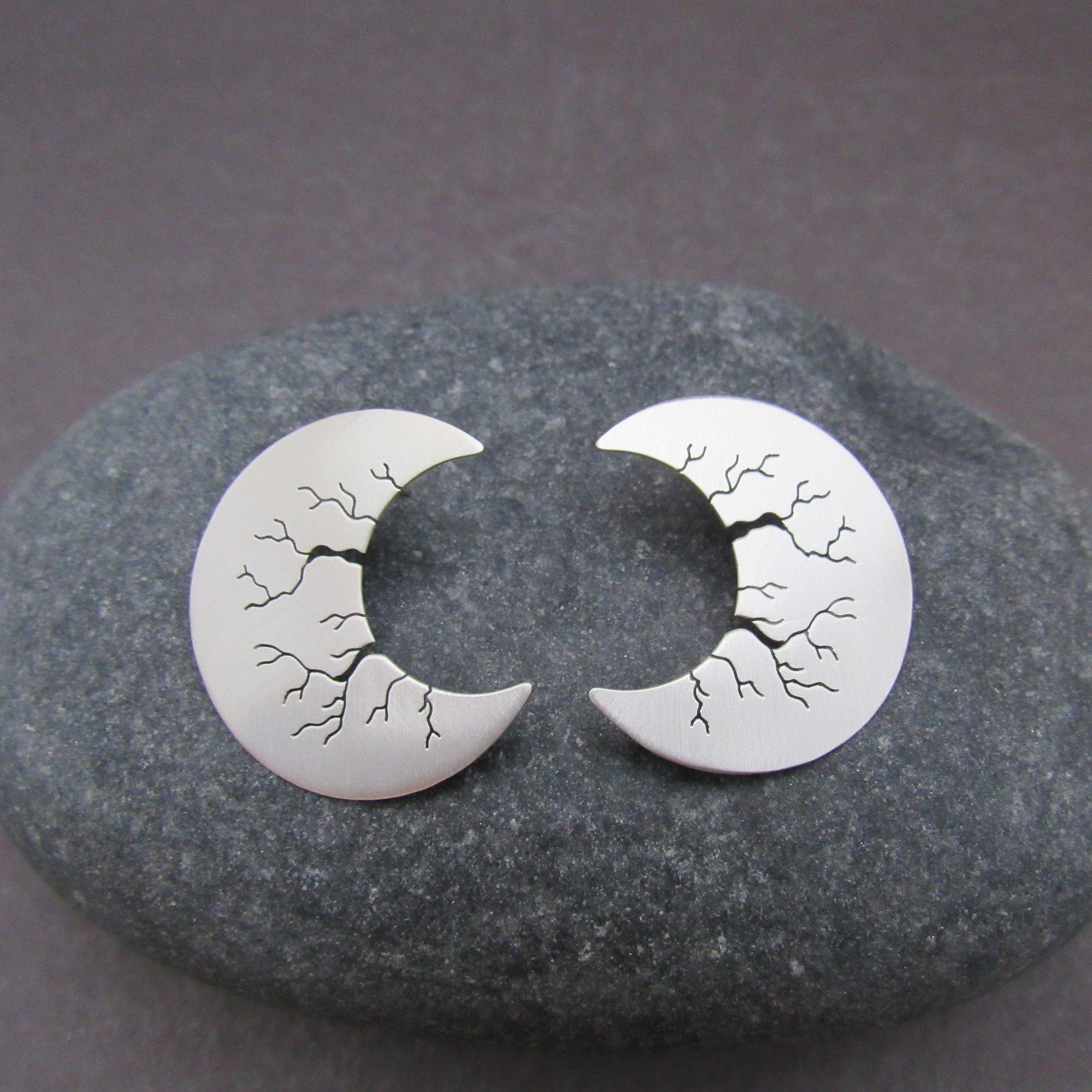 Jennifer Kahn Brass Moon Phase Crescent Earrings main image 1