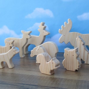 Wooden forest animals Wooden animal toys Wood toy animals Birthday gift for child image 7