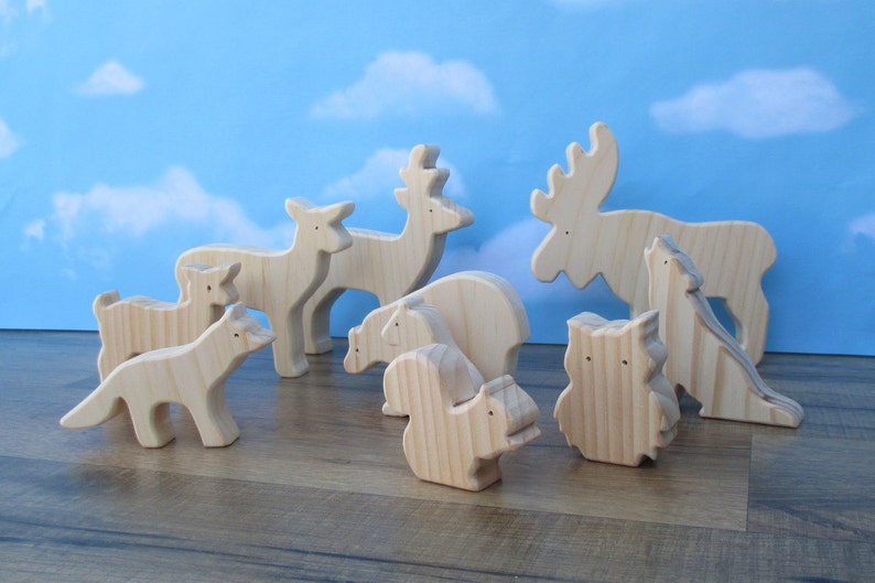 Wooden forest animals Wooden animal toys Wood toy animals Birthday gift for child image 7