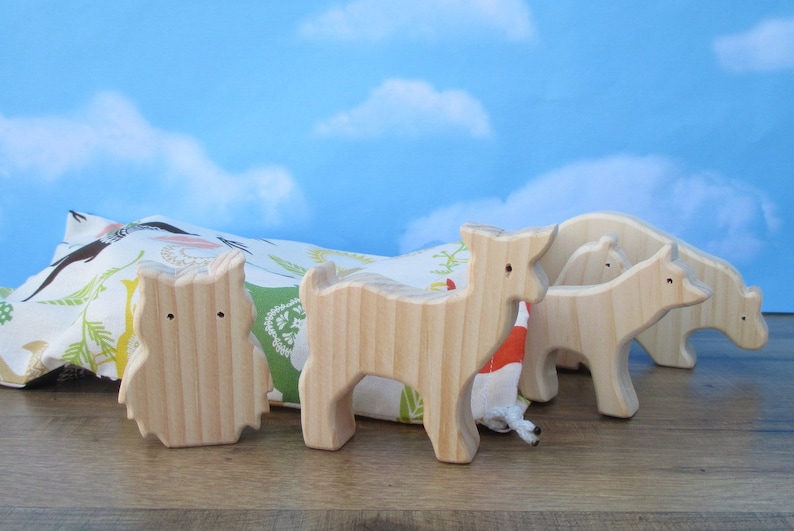 Wooden forest animals Wooden animal toys Wood toy animals Birthday gift for child image 6