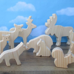 Wooden forest animals Wooden animal toys Wood toy animals Birthday gift for child image 8